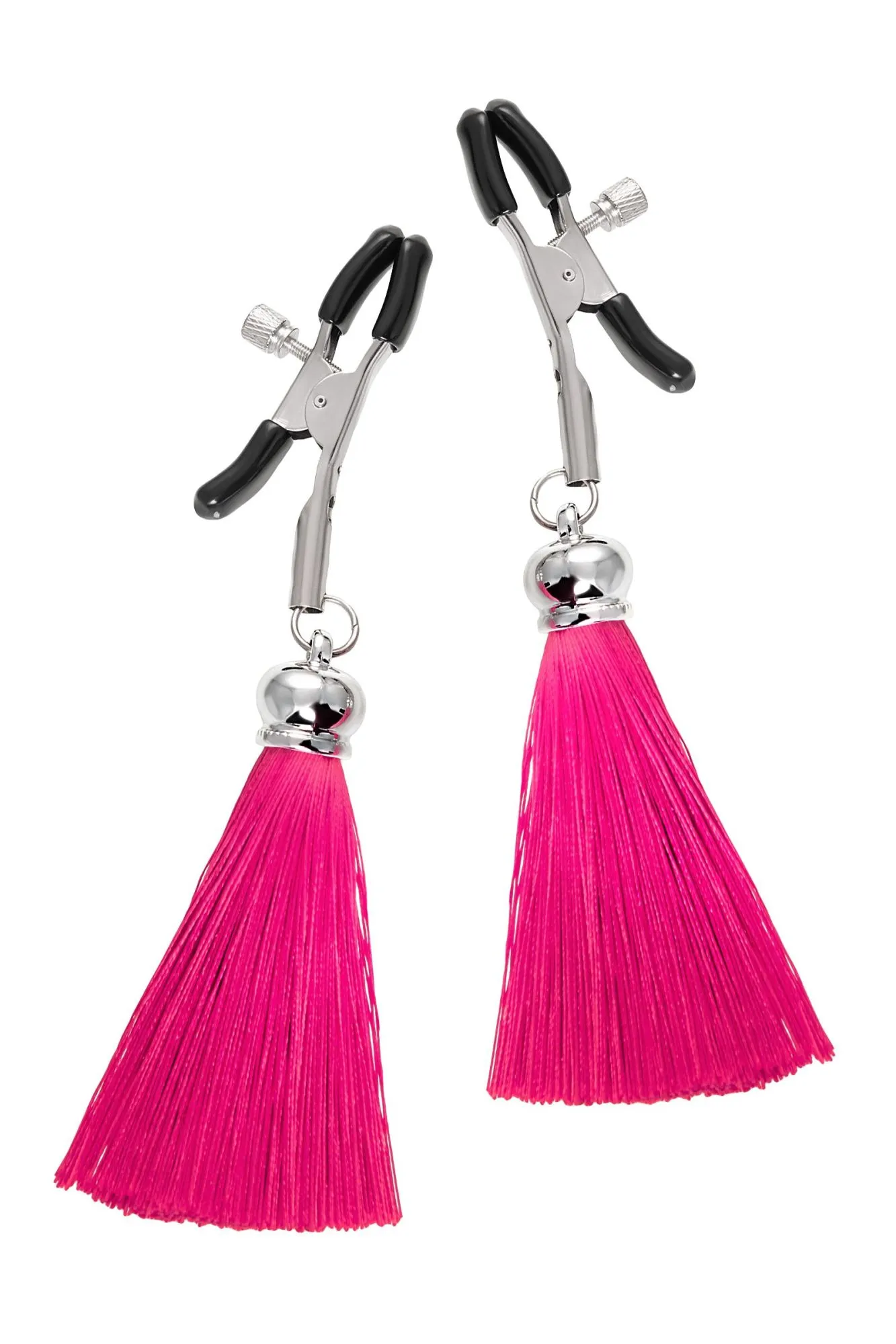 зажимы на соски pecado bdsm, «прищепки», с кисточками из шелка, металл, бордовые в Сочи