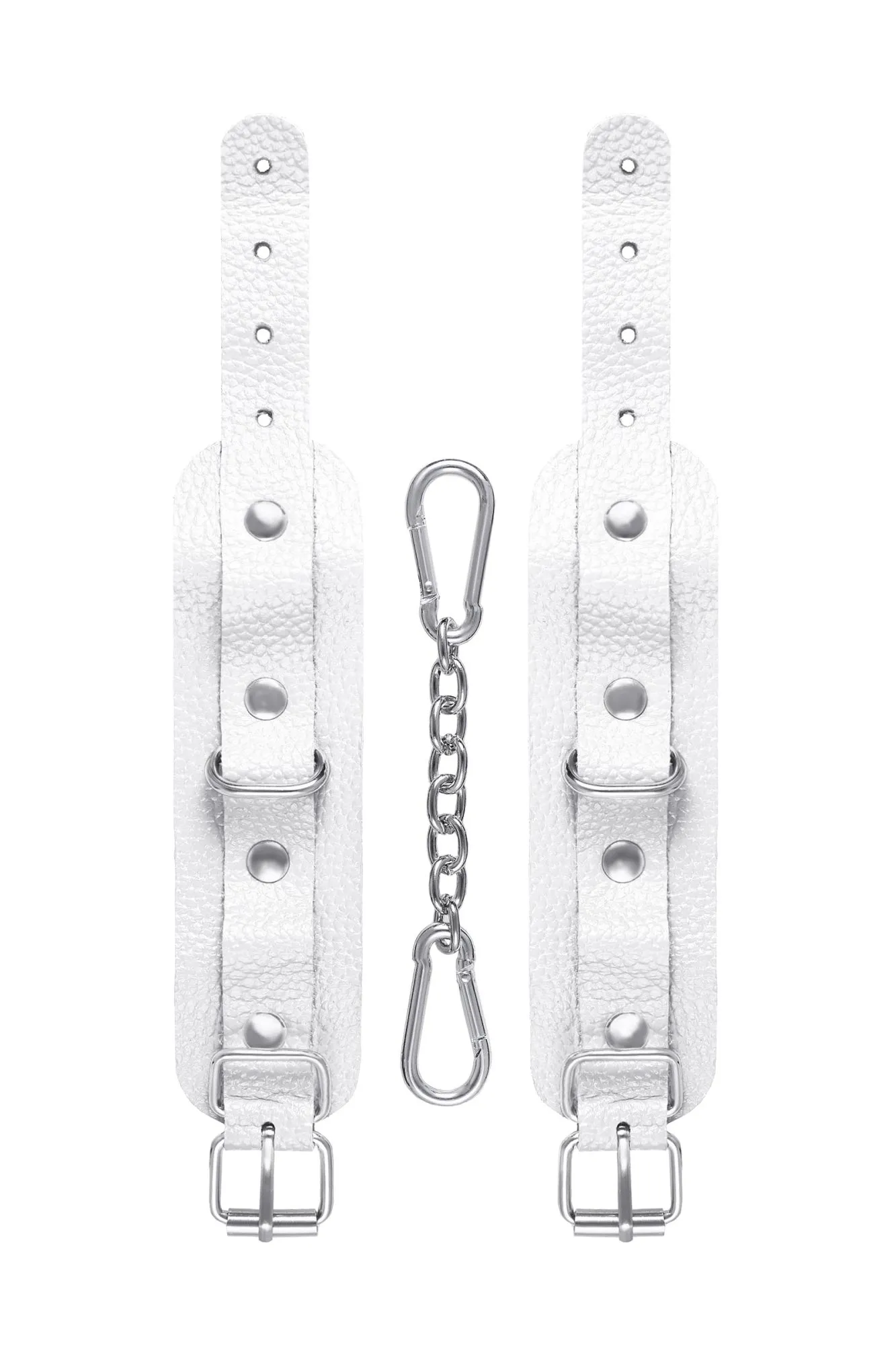 наручники-браслеты pecado bdsm, мини со скруглёнными углами, натуральная кожа, белые в Сочи