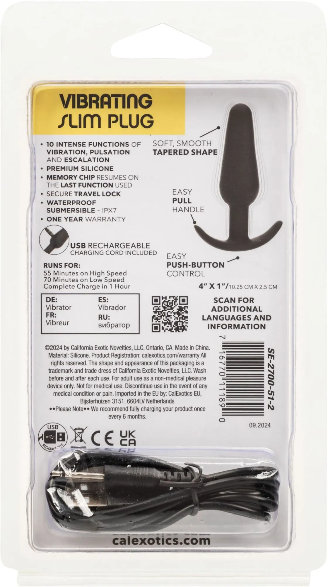 анальная вибропробка для ношения vibrating slim plug в Сочи