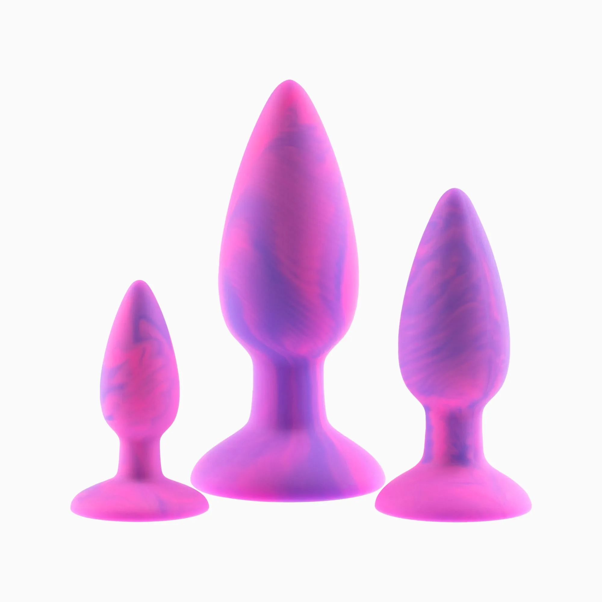 набор анальных пробок pink rabbit donny, 3 шт., силикон, розово-фиолетовые в Сочи