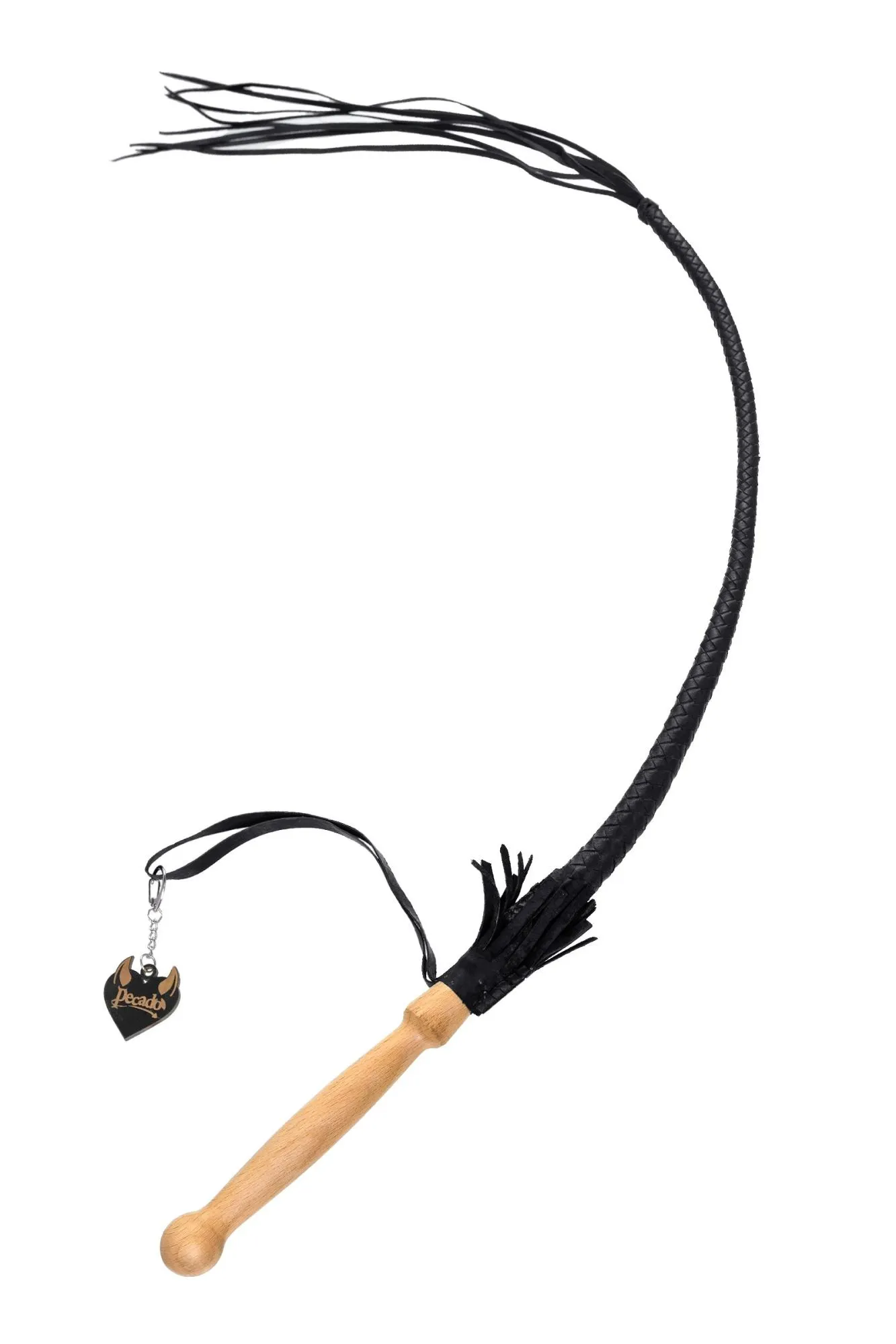 кнут плетеный pecado bdsm, натуральная кожа, чёрный, 75 см в Сочи