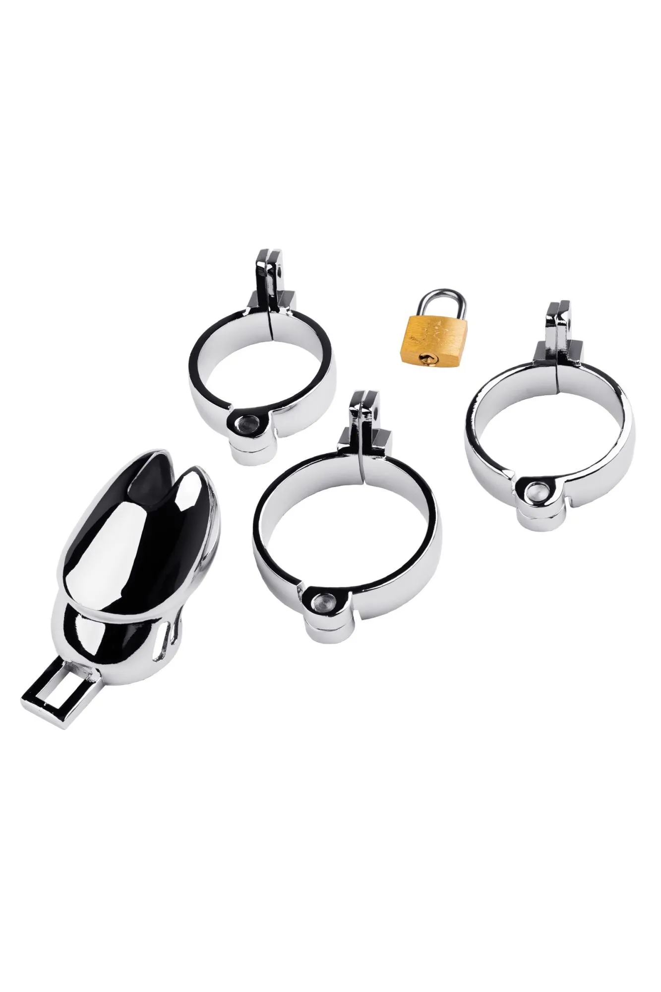 пояс верности мужской toyfa metal на головку, серебряный в Сочи