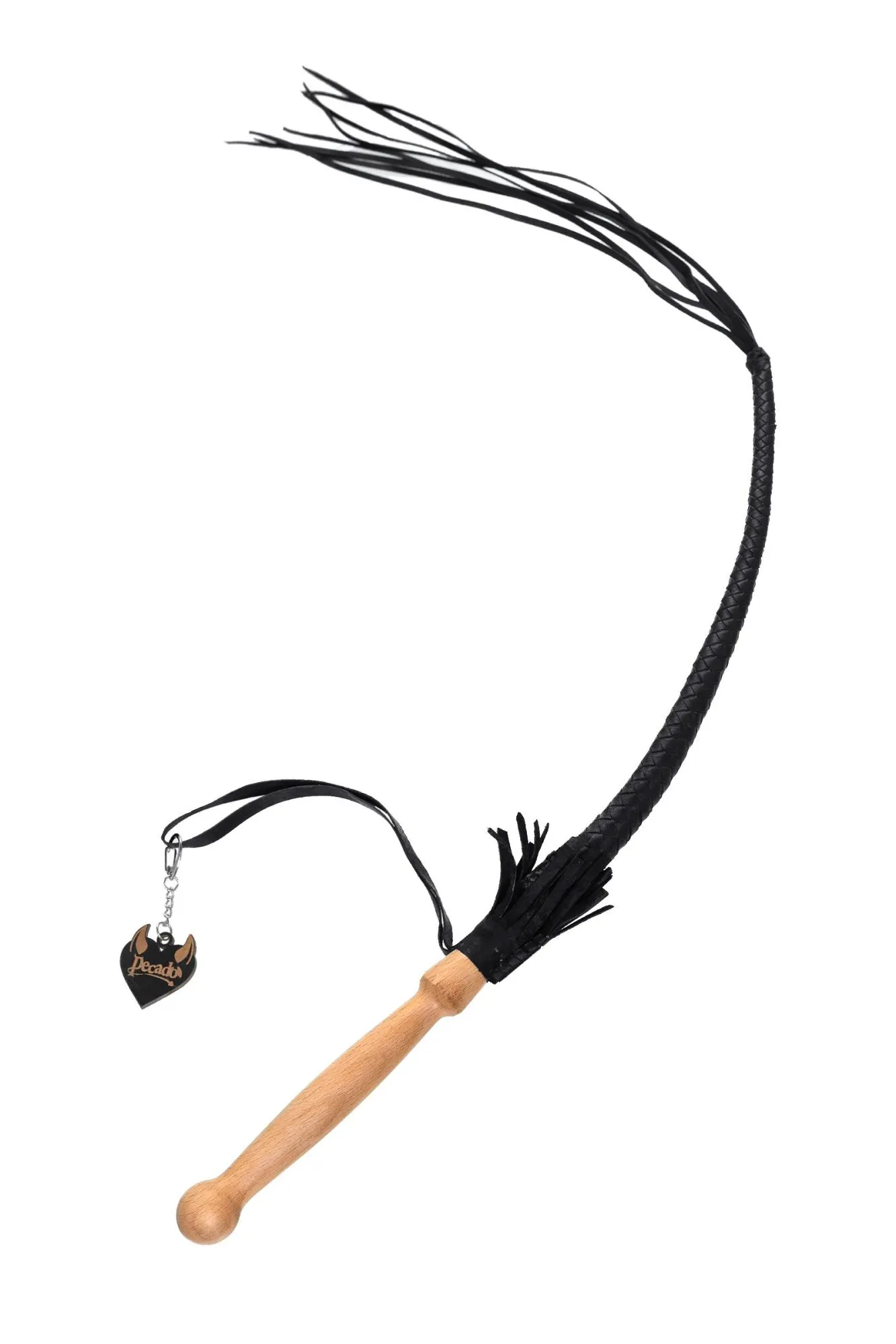 кнут плетеный pecado bdsm, натуральная кожа, чёрный, 65 см в Сочи