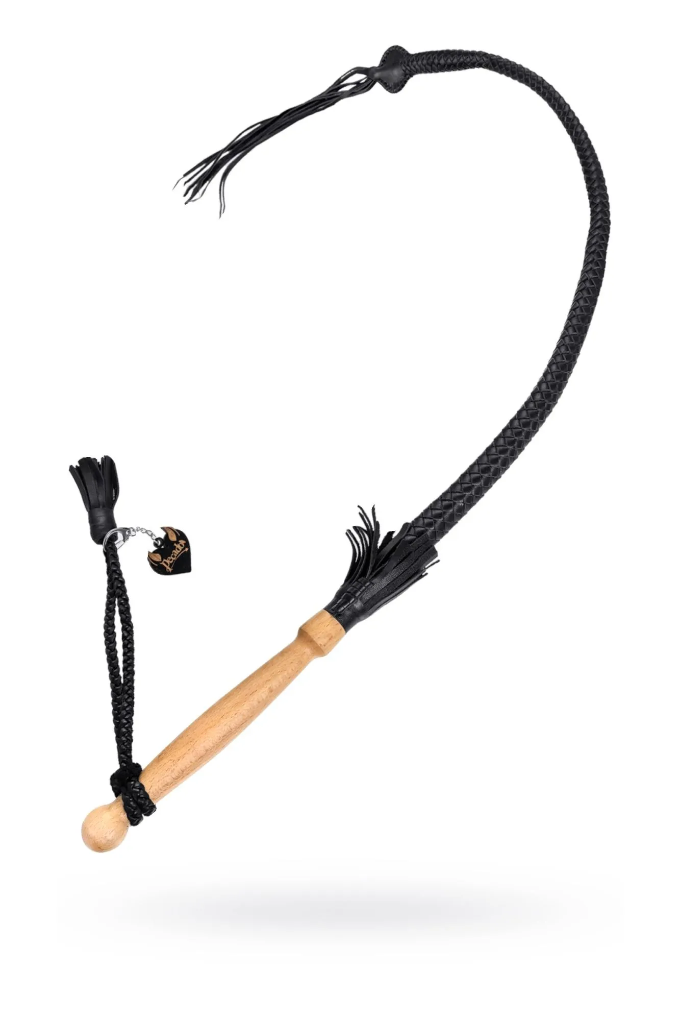 кнут плетеный pecado bdsm, натуральная кожа, чёрный, 85 см в Сочи