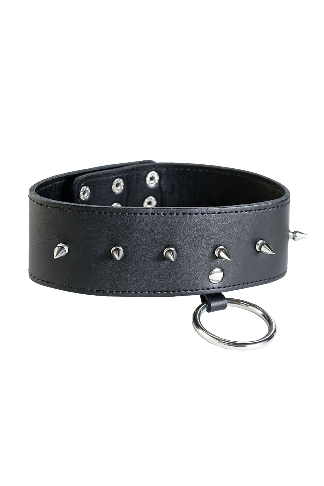 ошейник toyfa theatre кожаный с шипами, черный в Сочи