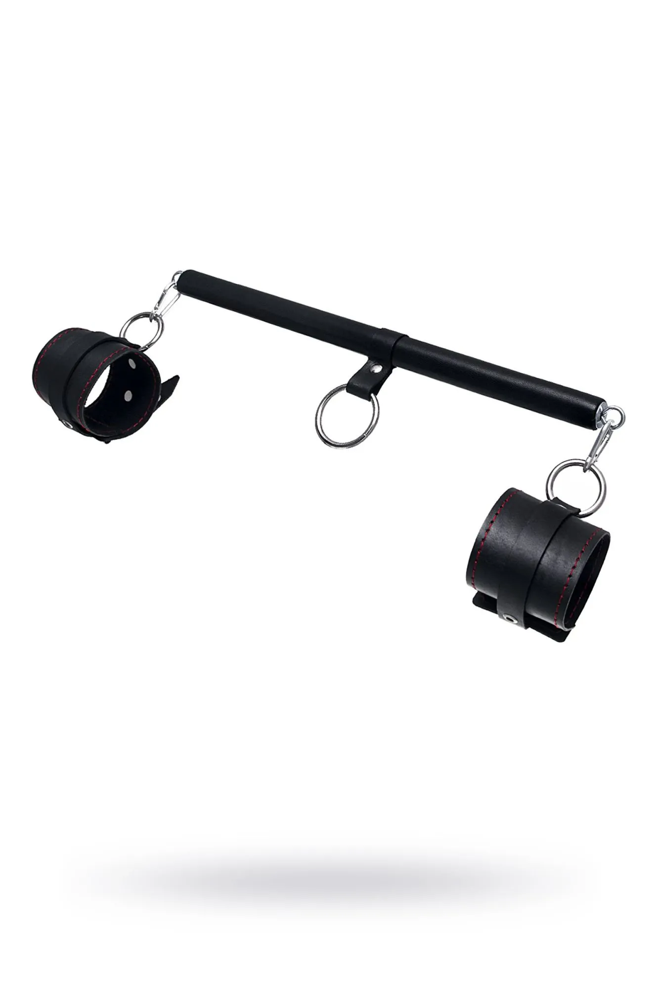 бондажный набор pecado bdsm, 3 точки фиксации, распорка, наручники, натуральная кожа, черный в Сочи