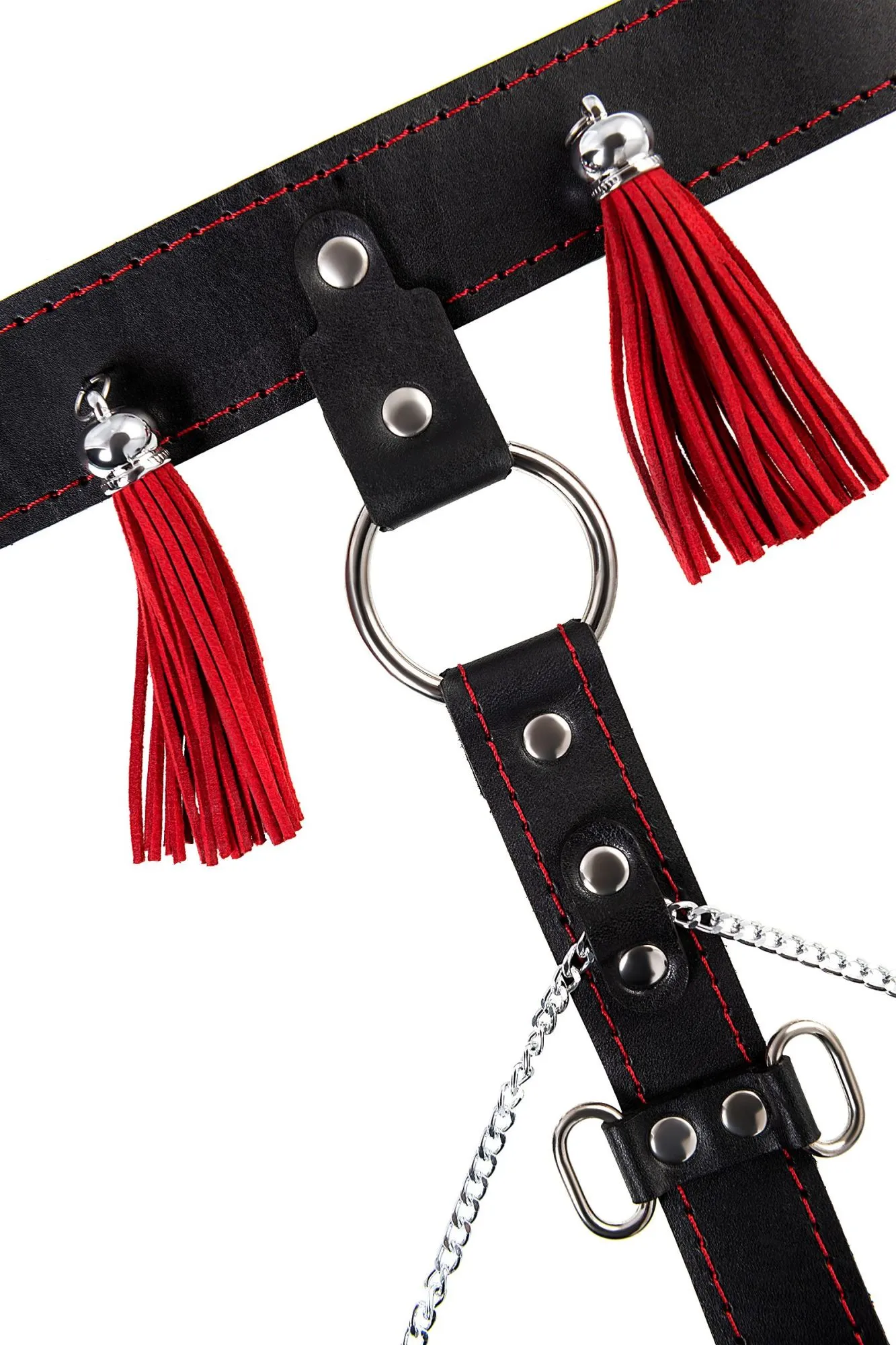 сбруя для фиксации шеи и рук pecado bdsm, с зажимами для сосков, натуральная кожа, черная в Сочи