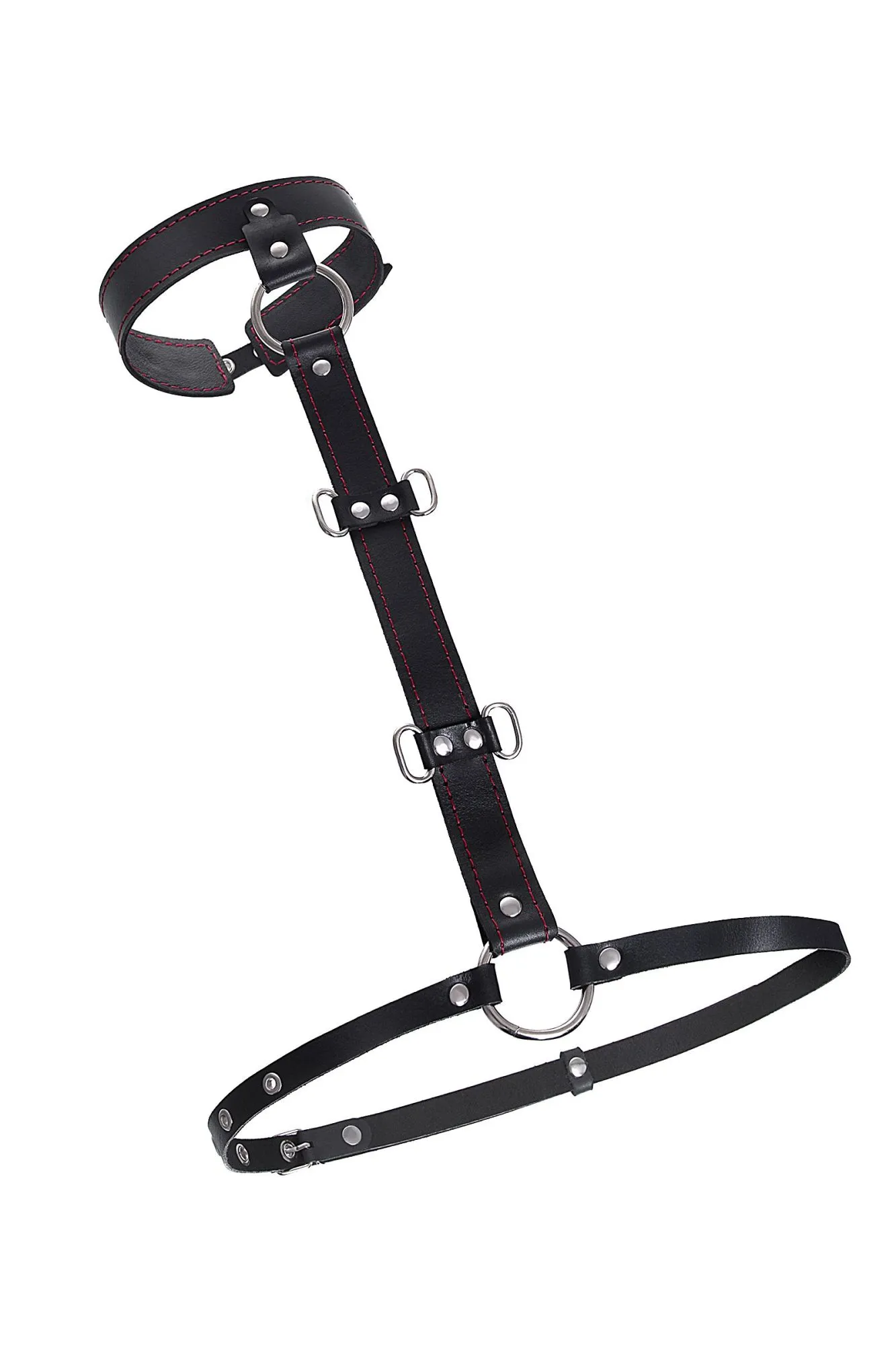 сбруя для фиксации шеи и рук pecado bdsm, натуральная кожа, черная в Сочи