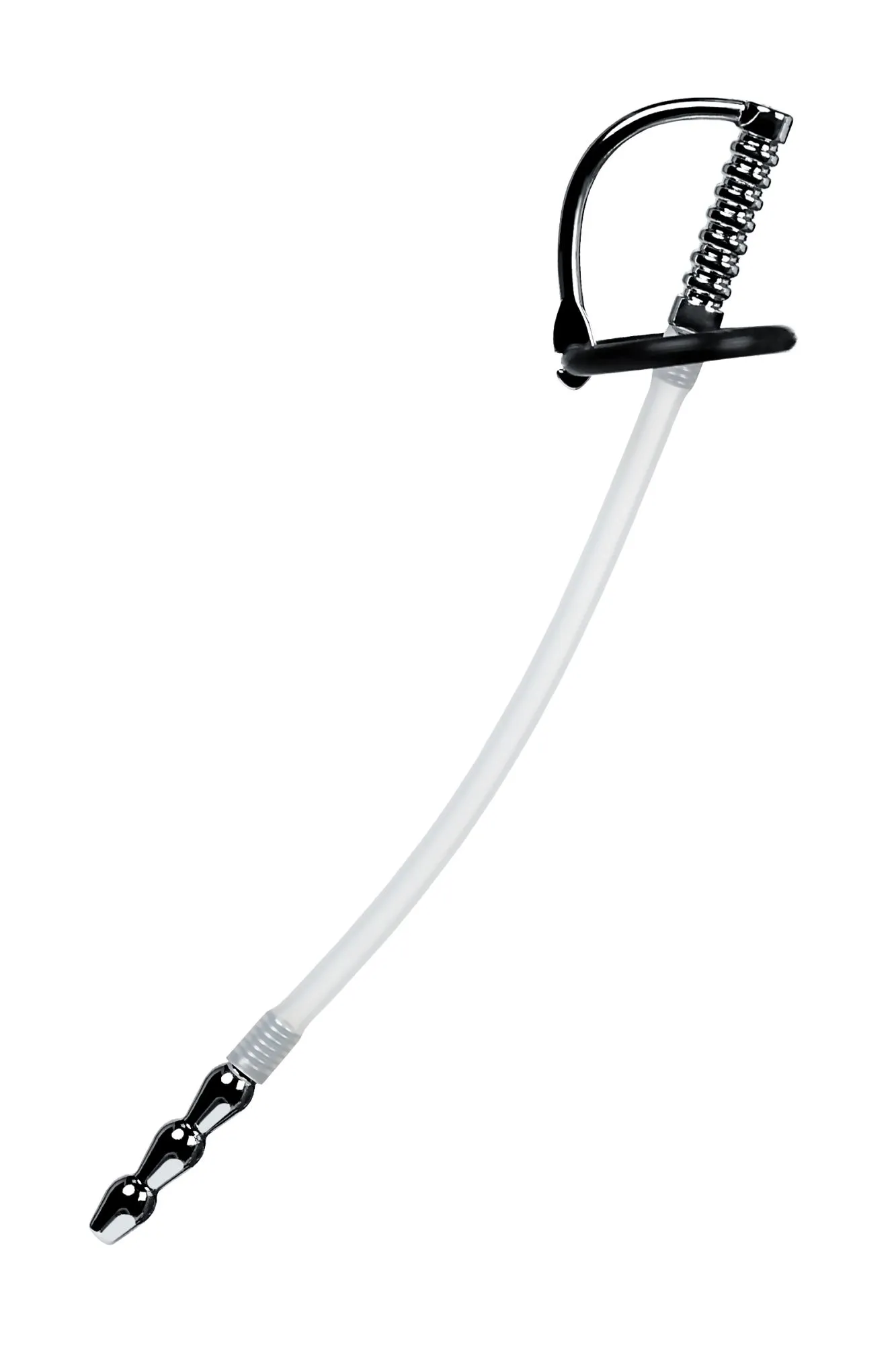 уретральный катетер metal by toyfa, со сменными фиксирующими кольцами, силикон, серебряный в Сочи