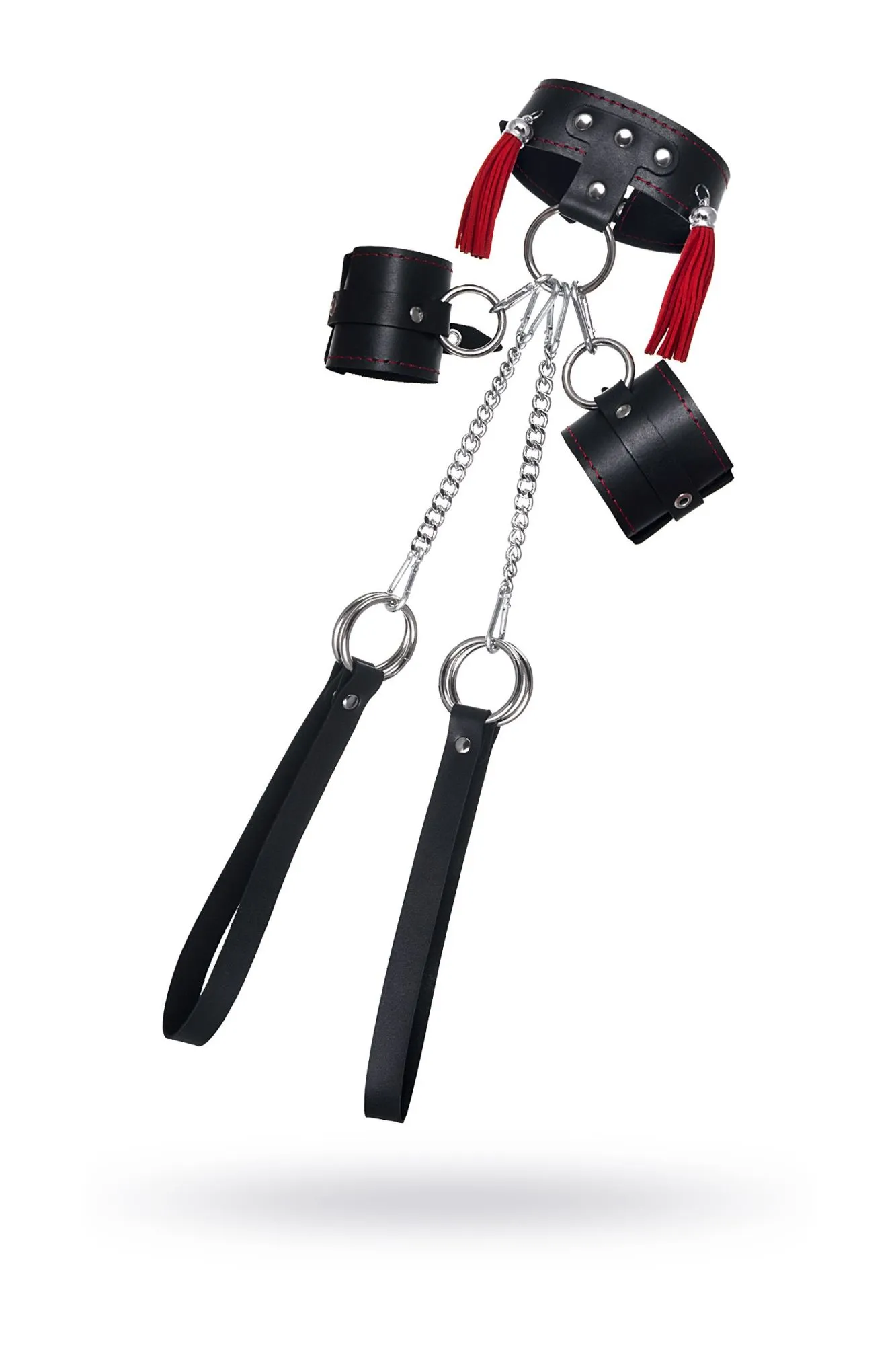 бондажная система pecado bdsm, для фиксации рук и поддержки ног, натуральная кожа, черная в Сочи