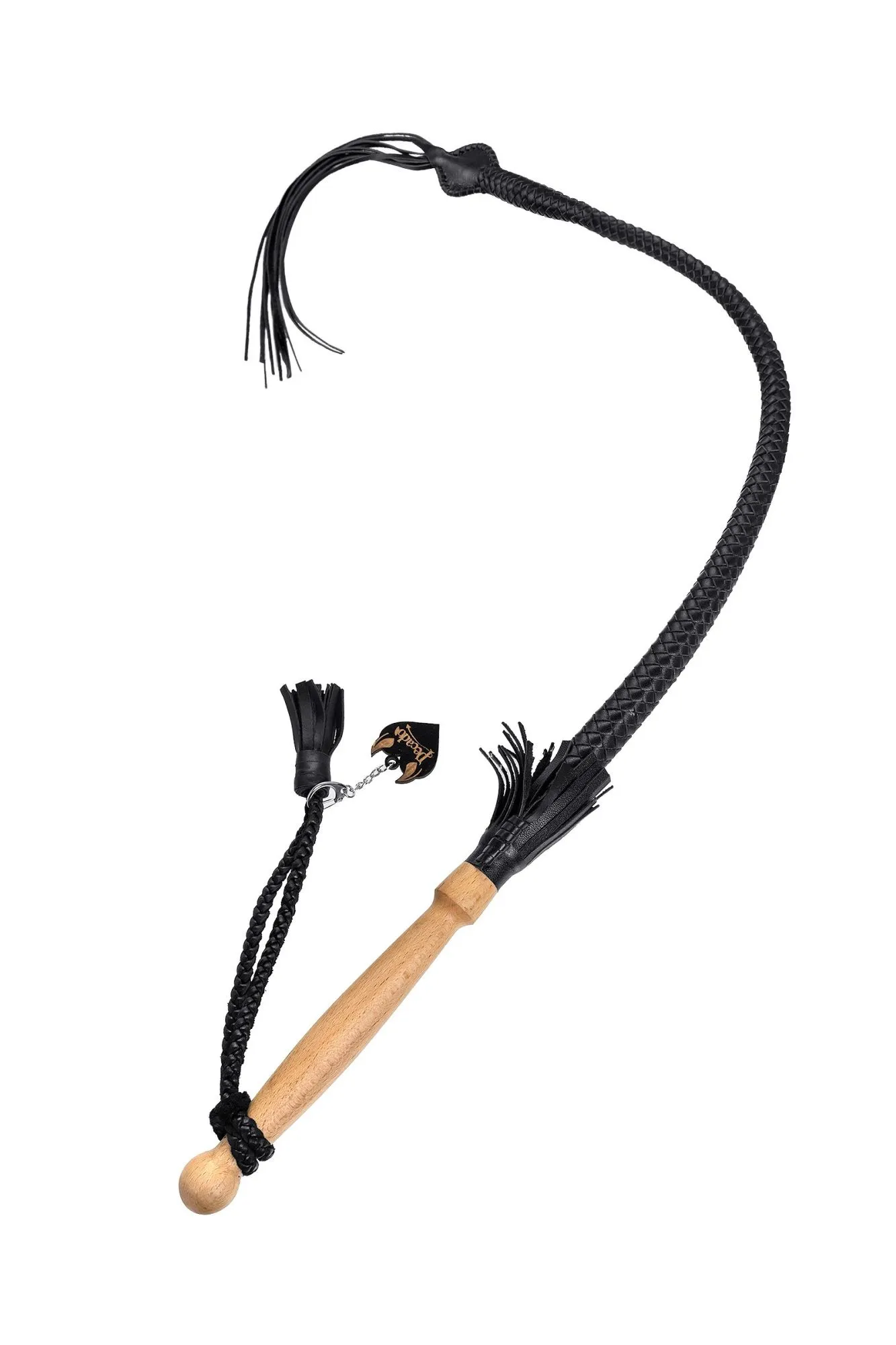кнут плетеный pecado bdsm, натуральная кожа, чёрный, 85 см в Сочи