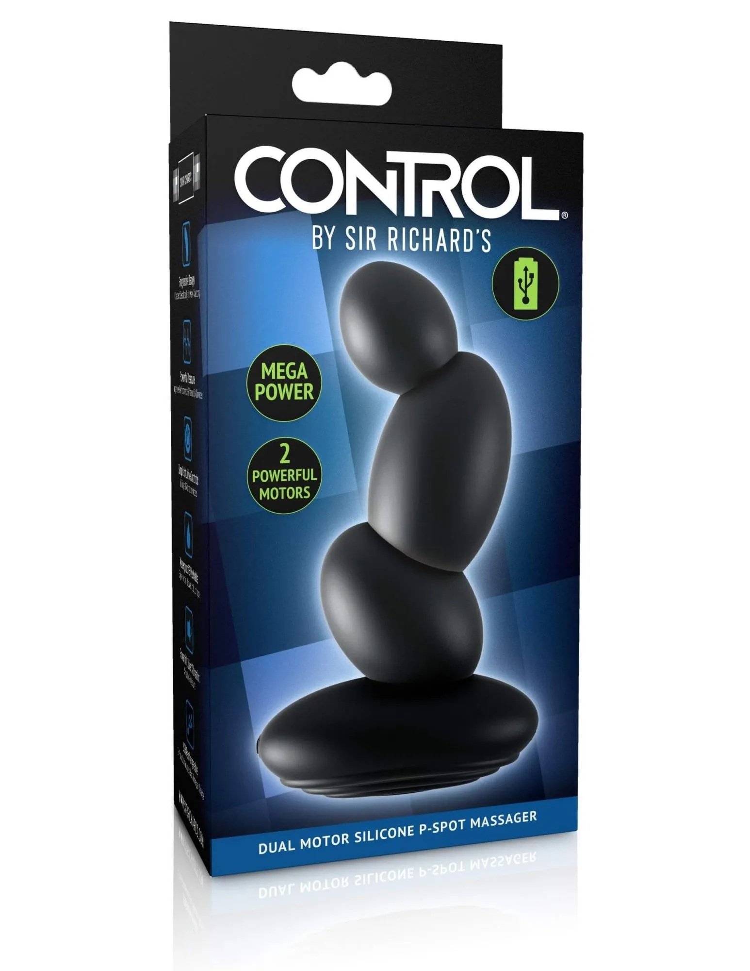 анальный массажер control by sir richards dual motor silicone pspot massager, чёрный в Сочи