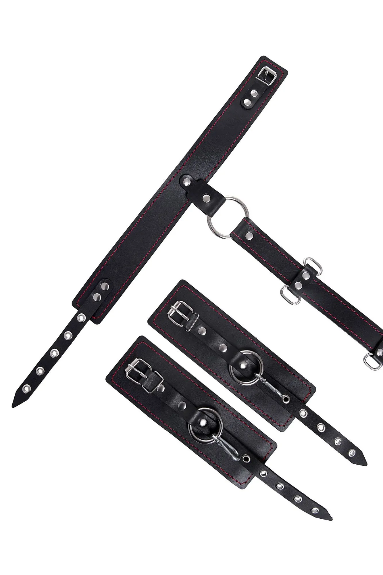 сбруя для фиксации шеи и рук pecado bdsm, натуральная кожа, черная в Сочи