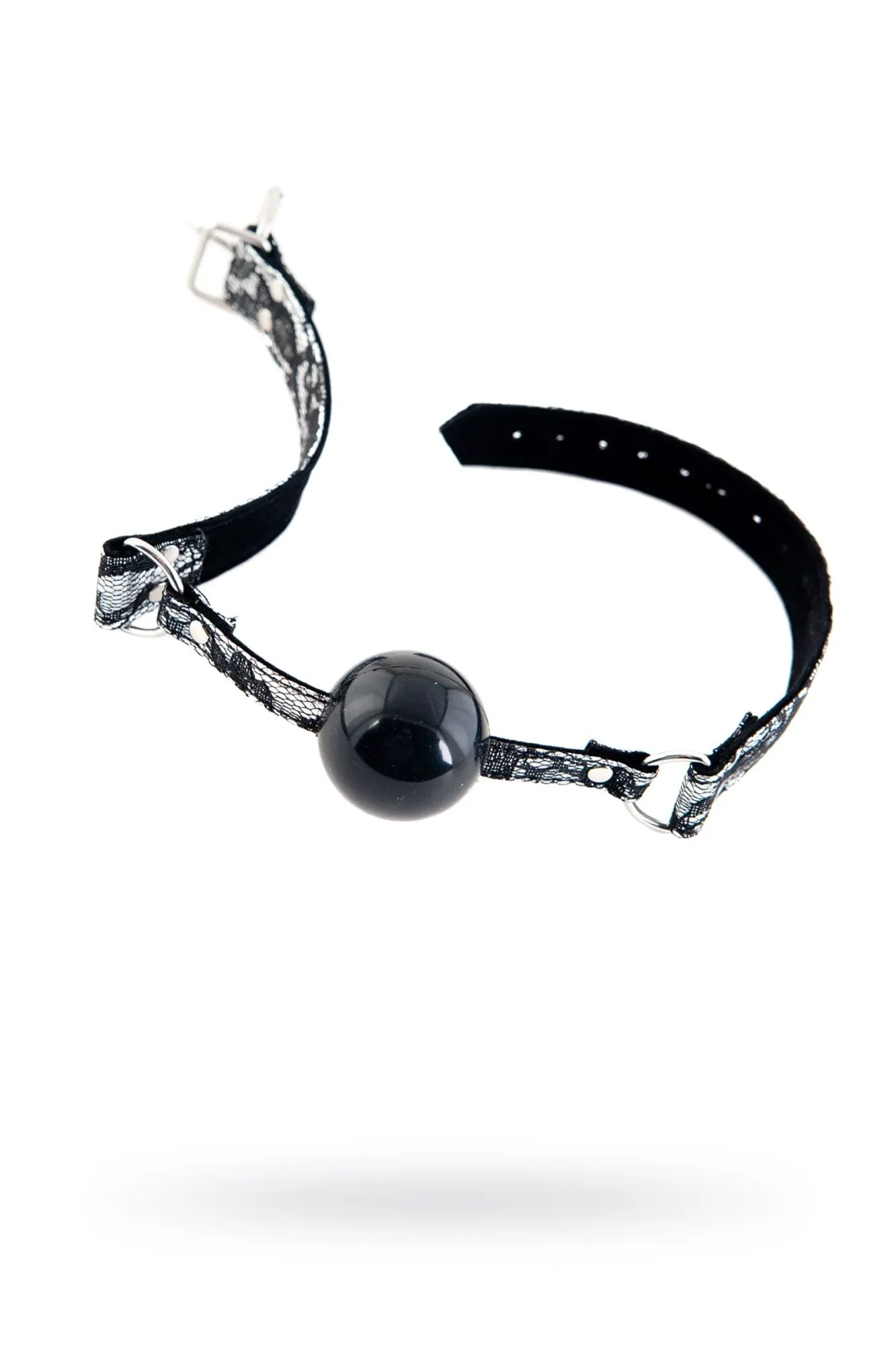 кляп силиконовый toyfa marcus на кружевном ремешке, серебряный, 60 см в Сочи