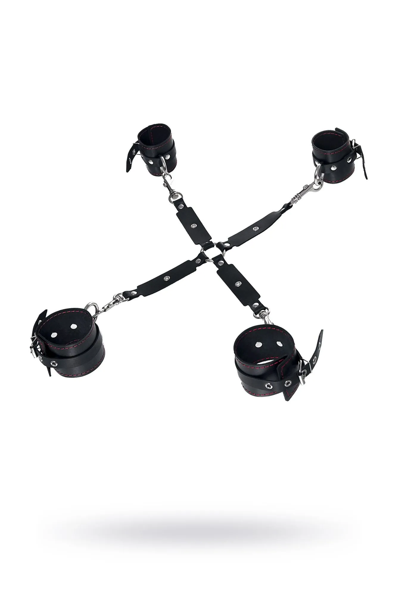 бондажный набор pecado bdsm, сцепка, наручники, оковы, натуральная кожа, черный в Сочи