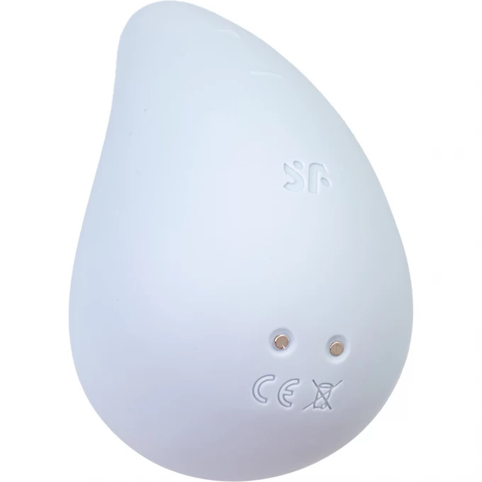 вибромассажер satisfyer dew drop, силикон, голубой, 8,1 см в Сочи