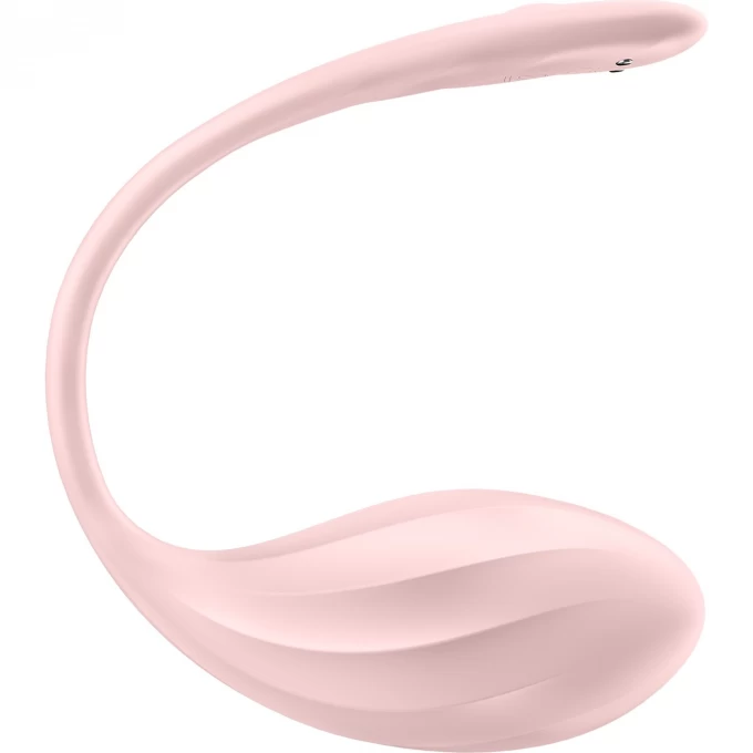 виброяйцо satisfyer ribbed petal connect app с пультом ду, розовое, 7,8 см в Сочи
