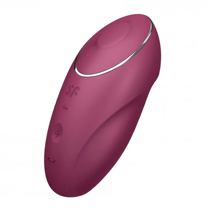 вибромассажер satisfyer tap & climax 1, силикон, бордовый, 11 см в Сочи