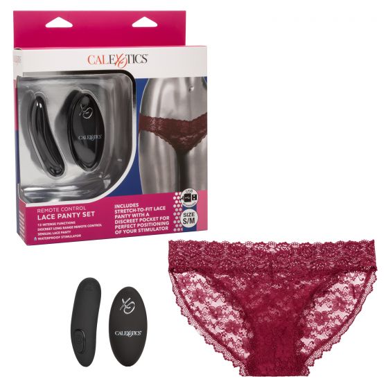 Трусики с вибромассажером для стимуляции клитора Remote Control Lace Panty Set S/M