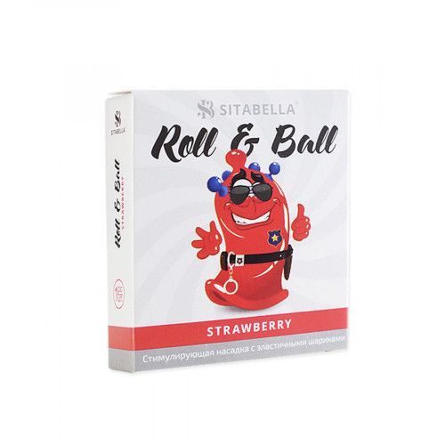 Насадка Sitabella Roll & Ball Клубника, стимулирующая