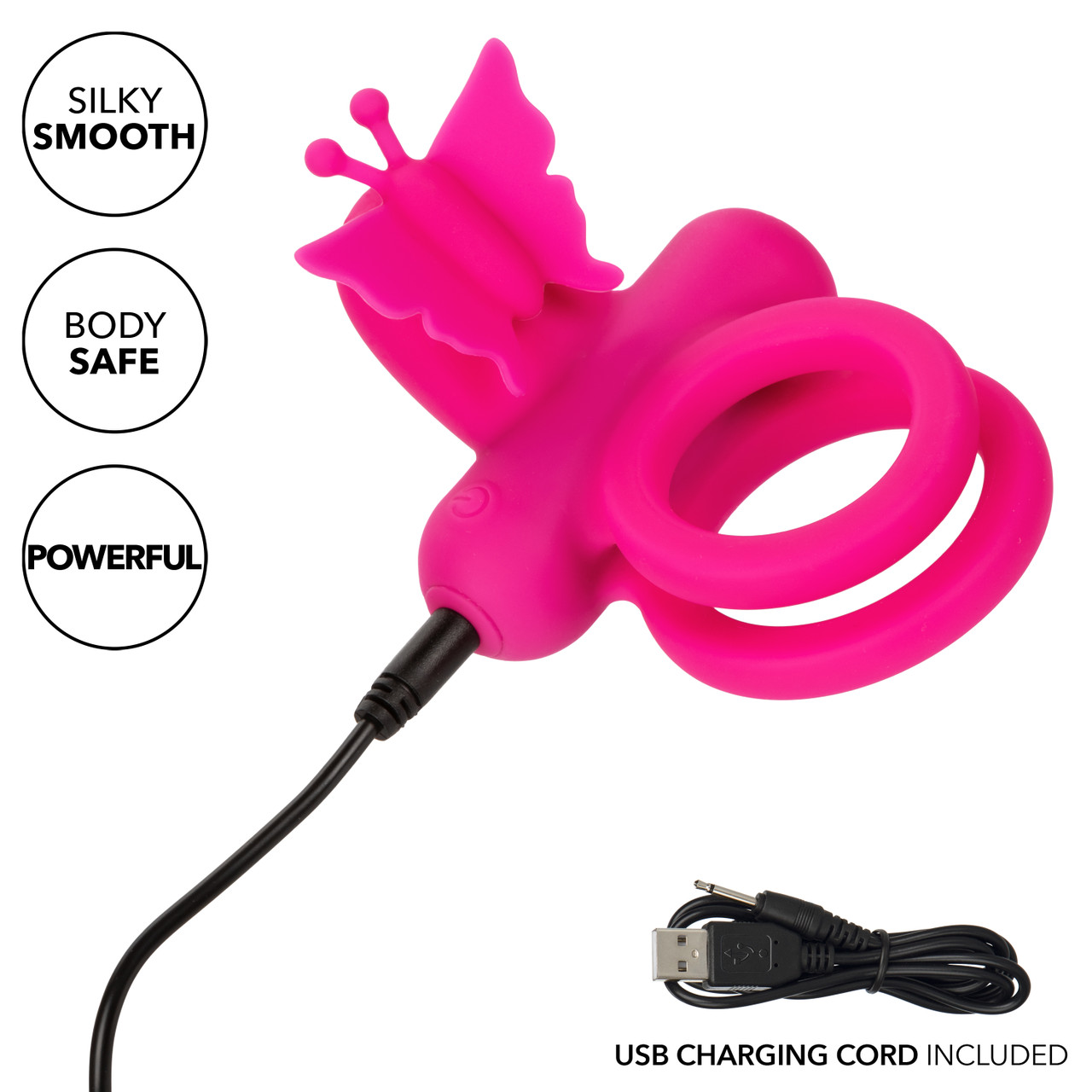перезаряжаемое эрекционное виброкольцо silicone rechargeable dual butterfly ring в Сочи