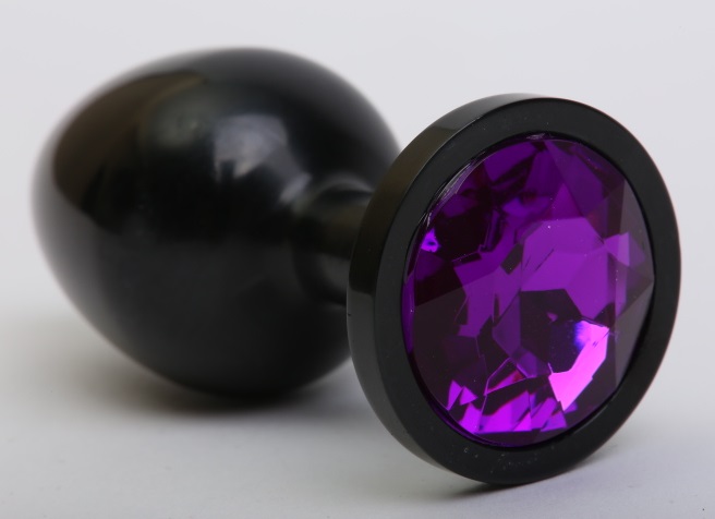 анальная пробка металл черная с фиолетовым стразом 8,2х3,5см 47411-5mm в Сочи
