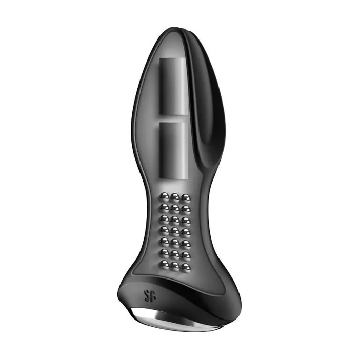 анальная пробка с вибрацией и массажем бусинами rotator plug 2+, чёрная в Сочи