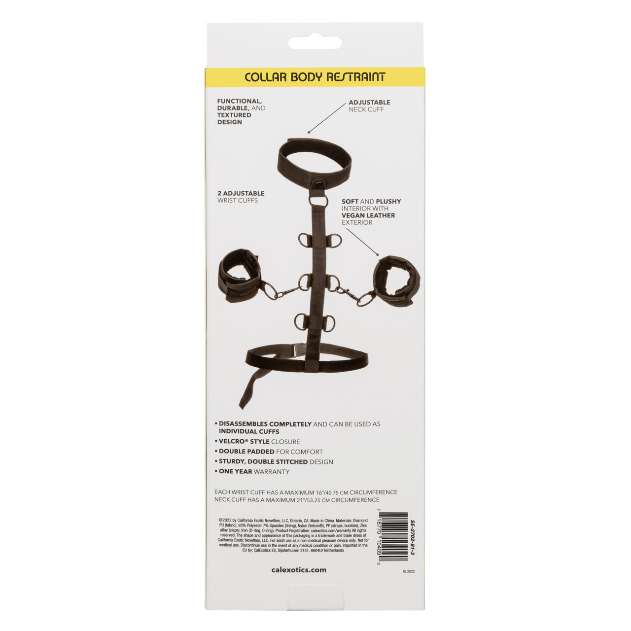 бондаж нательный с ошейником и наручами boundless collar restraint в Сочи