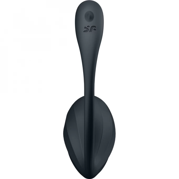 виброяйцо satisfyer ribbed petal connect app с пультом ду, черное, 7,8 см в Сочи