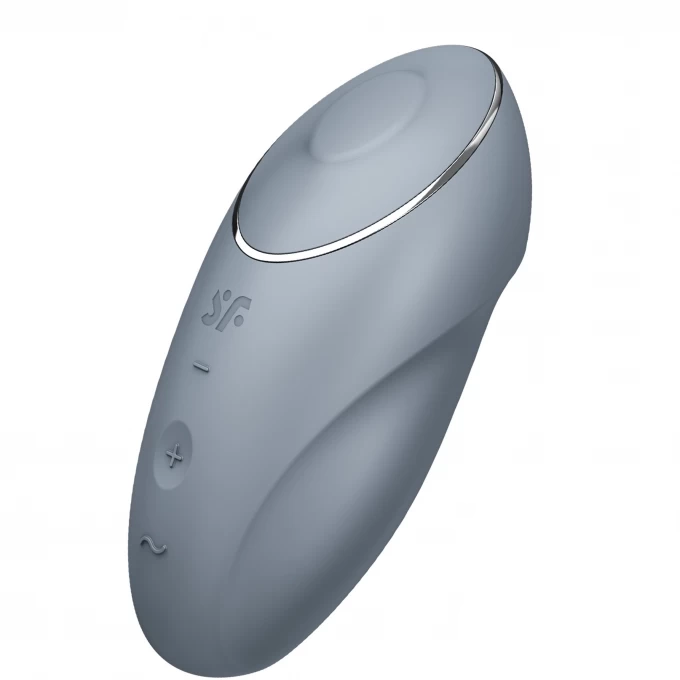 вибромассажер satisfyer tap & climax 1, силикон, серо-голубой, 11 см в Сочи