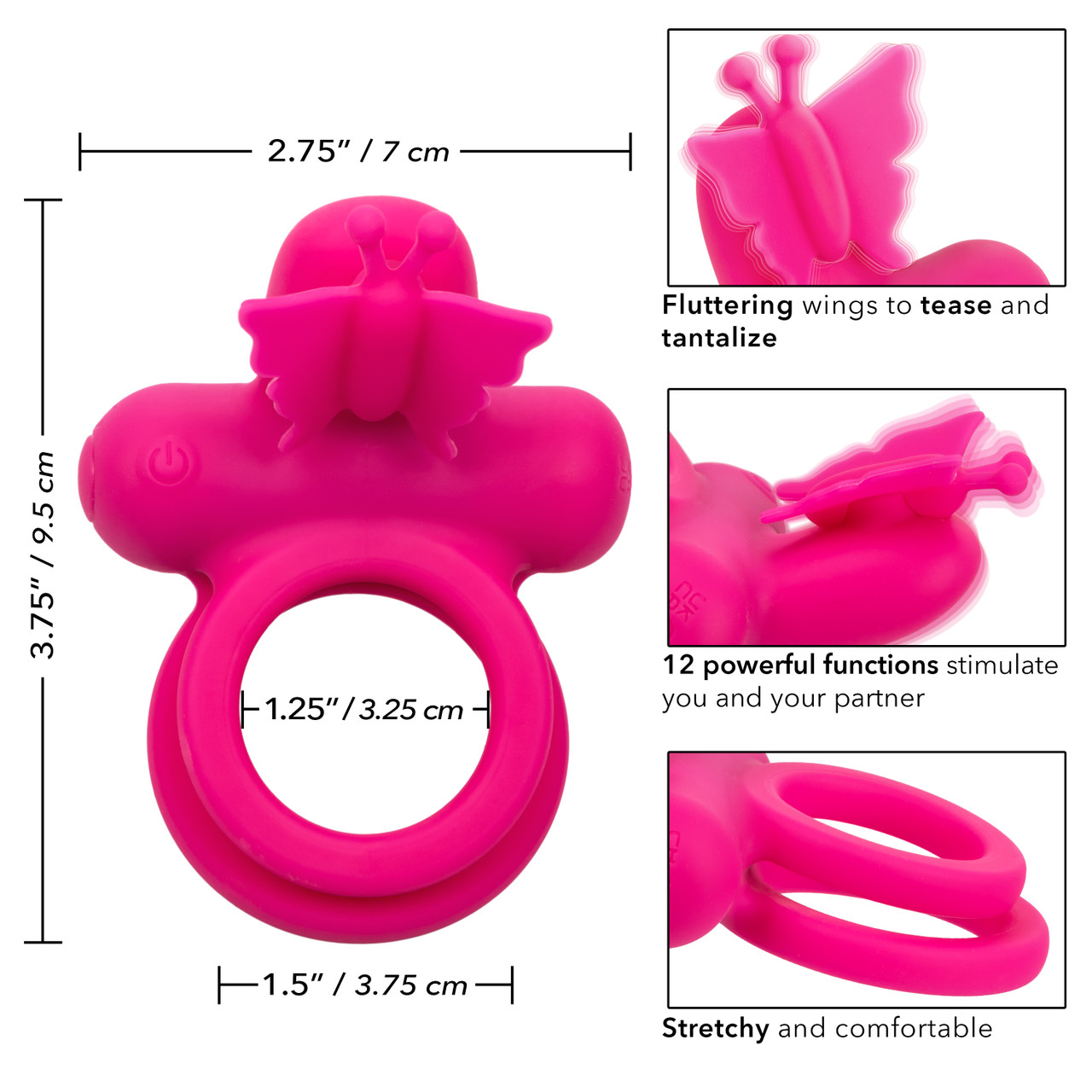 перезаряжаемое эрекционное виброкольцо silicone rechargeable dual butterfly ring в Сочи