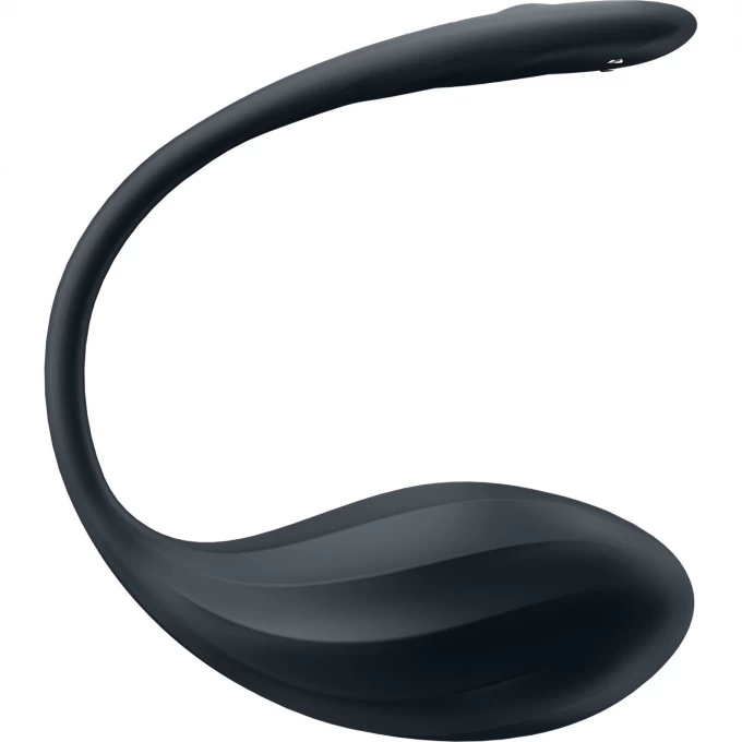 виброяйцо satisfyer ribbed petal connect app с пультом ду, черное, 7,8 см в Сочи