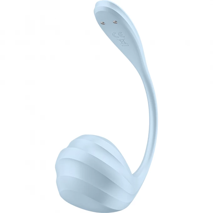 виброяйцо satisfyer smooth petal connect app, голубое, 6,5 см в Сочи