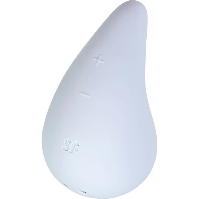 вибромассажер satisfyer dew drop, силикон, голубой, 8,1 см в Сочи