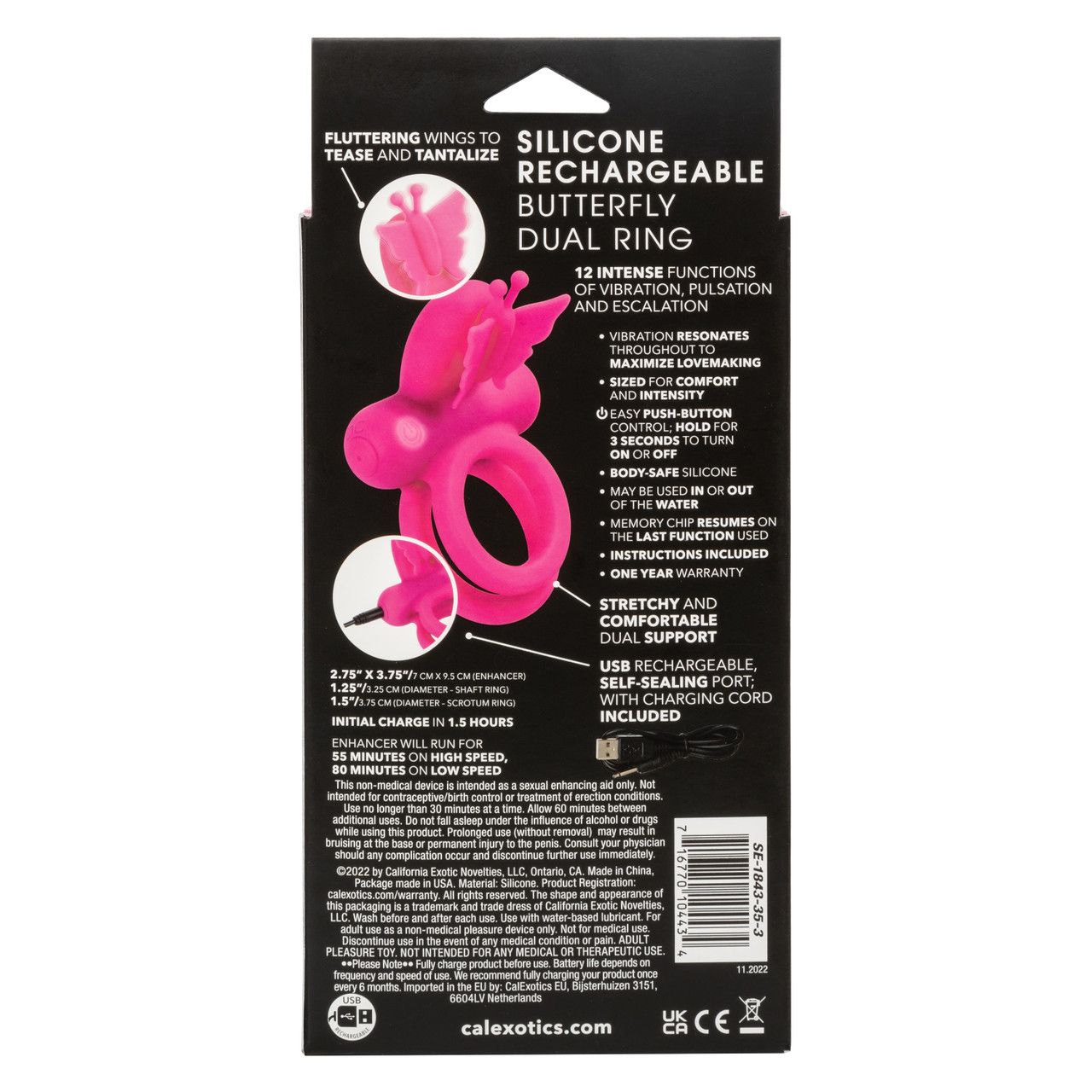 перезаряжаемое эрекционное виброкольцо silicone rechargeable dual butterfly ring в Сочи