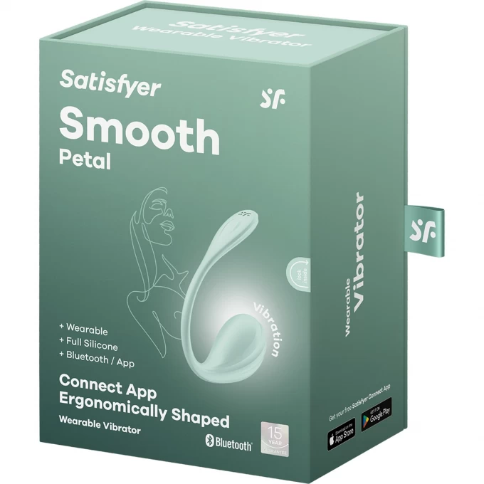 виброяйцо satisfyer smooth petal connect app, мятное, 6,5 см в Сочи