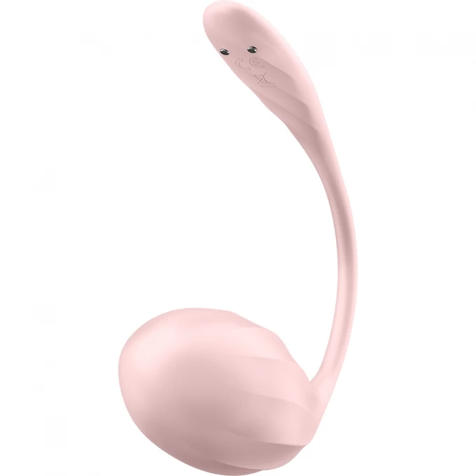виброяйцо satisfyer ribbed petal connect app с пультом ду, розовое, 7,8 см в Сочи
