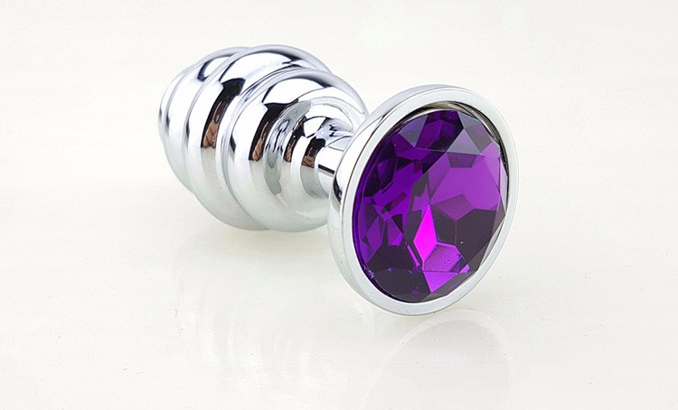 анальная пробка фигурная 8х3,5см фиолетовый страз 47147-2mm в Сочи