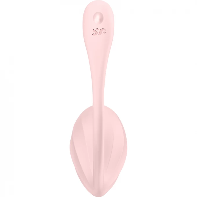 виброяйцо satisfyer ribbed petal connect app с пультом ду, розовое, 7,8 см в Сочи