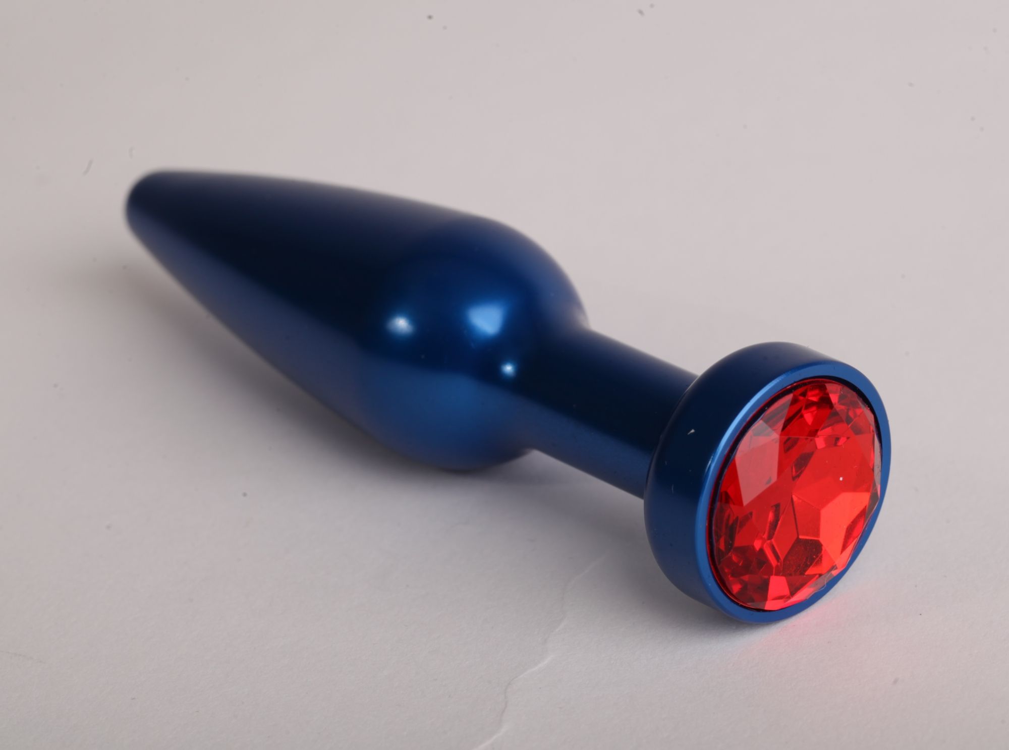 анальная пробка металл 11,2х2,9см  синяя с красным 47197-1-mm в Сочи