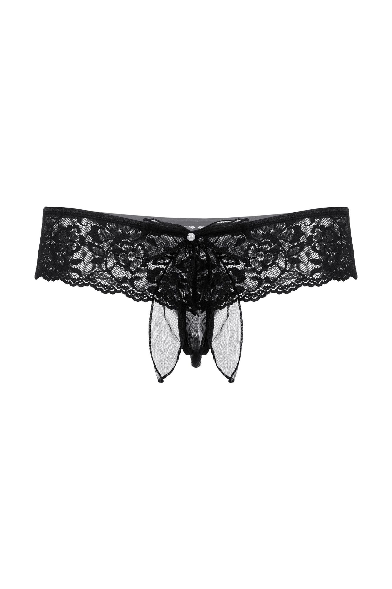 Эротическое шортики с бантиком открытые кружевные softline collection, черный, s/m в Сочи