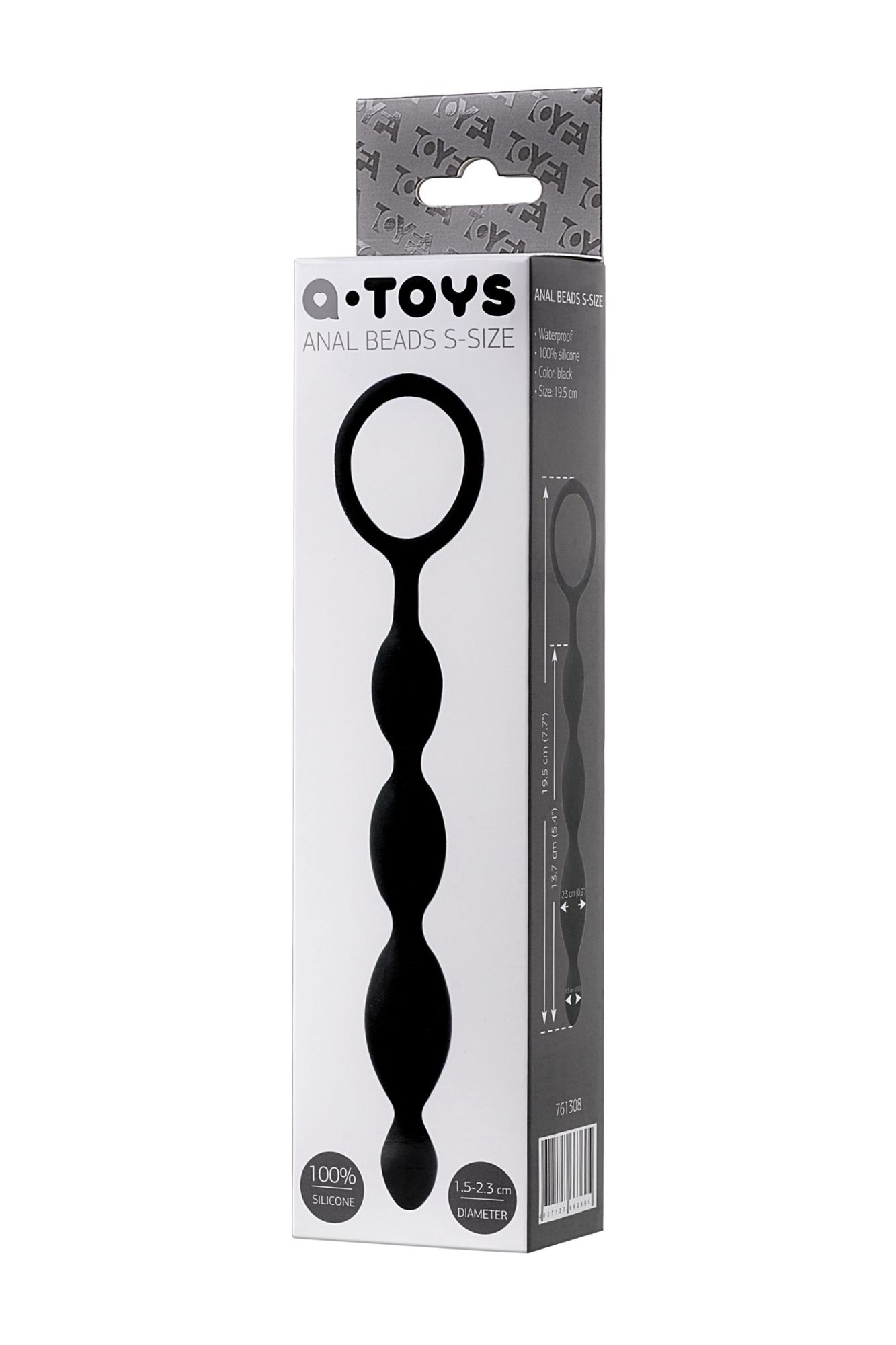 анальная цепочка a-toys by toyfa s, силикон, черный, 19,5см в Сочи