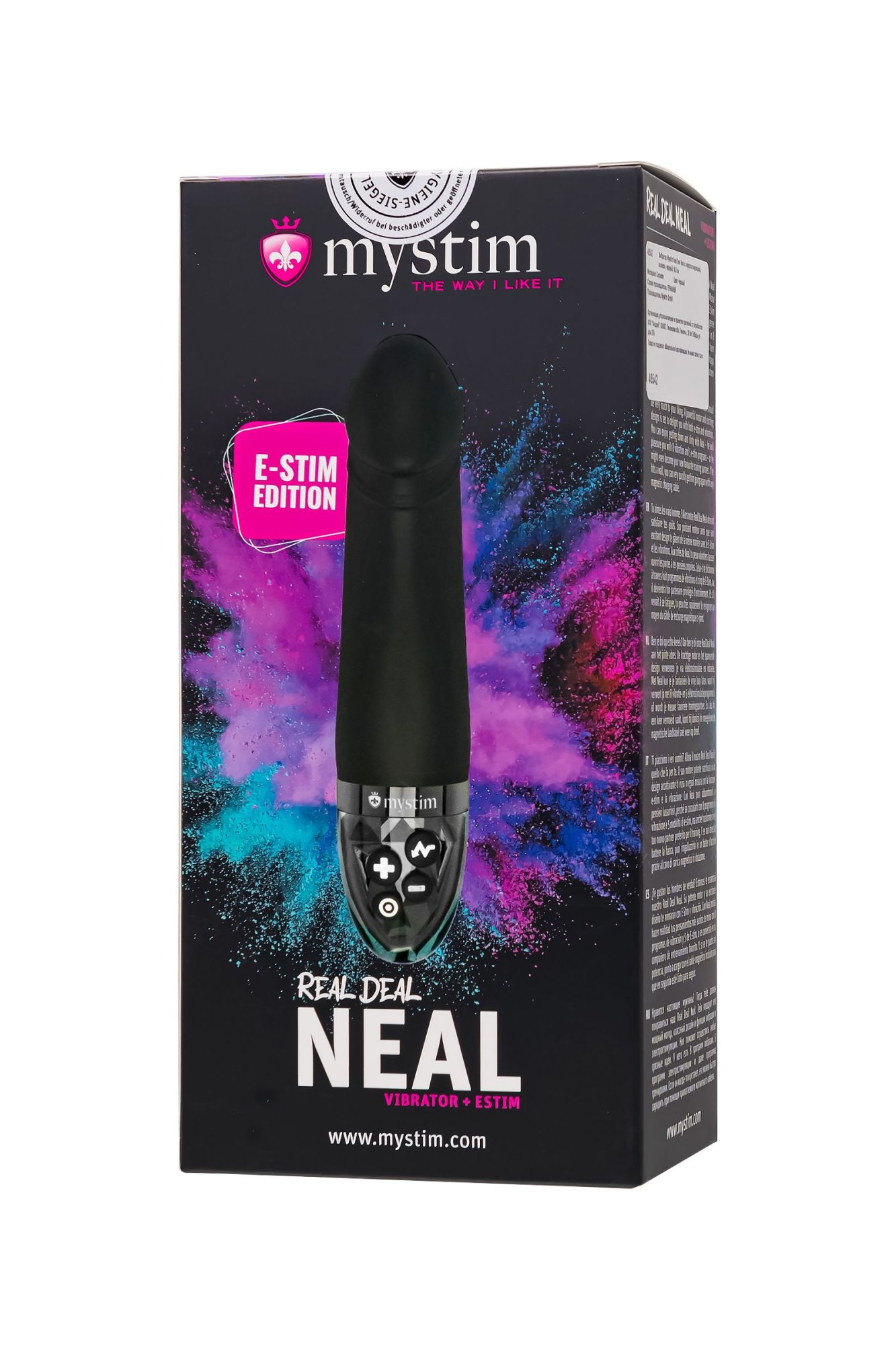 вибратор mystim real deal neal с электростимуляцией, силикон, черный, 16,5 см в Сочи