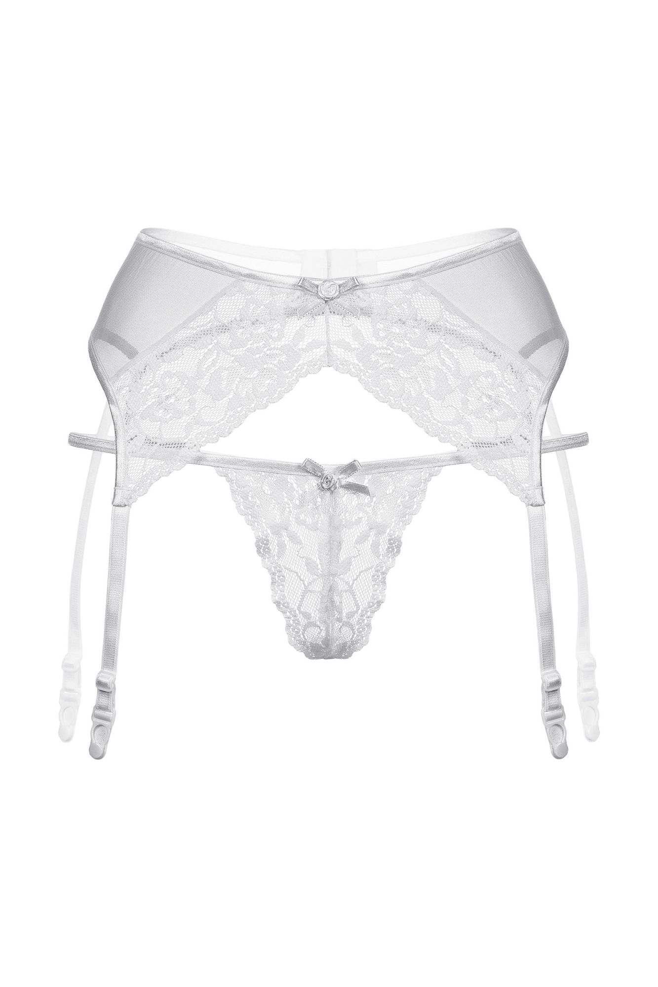 Эротическое пояс для чулок и стринги кружевные softline collection, белый, m/l в Сочи
