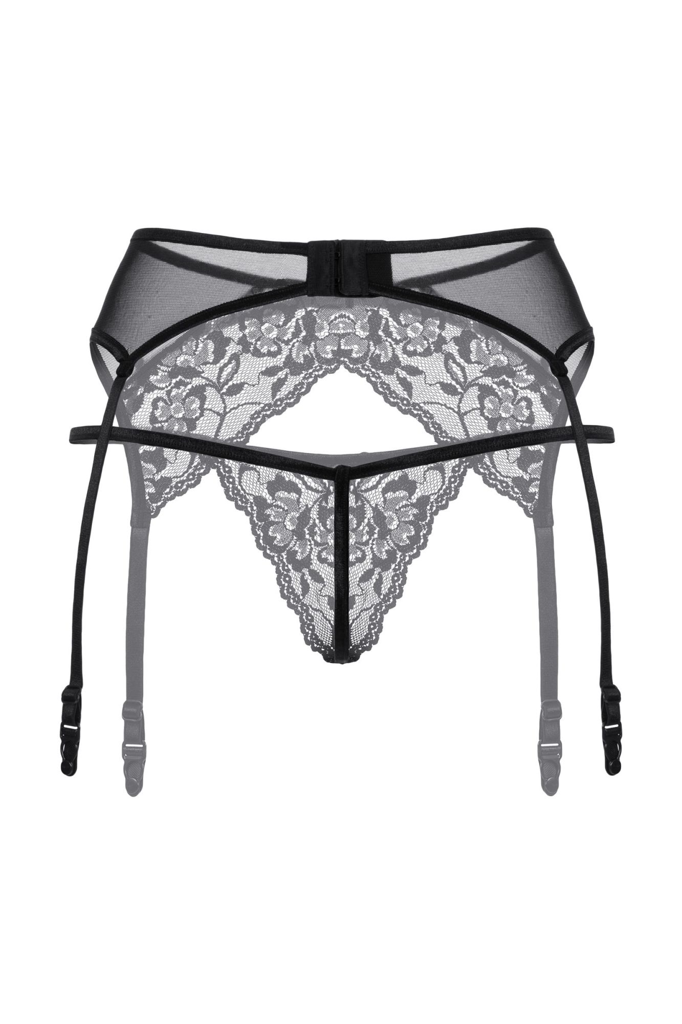 Эротическое пояс для чулок и стринги кружевные softline collection, черный, m/l в Сочи