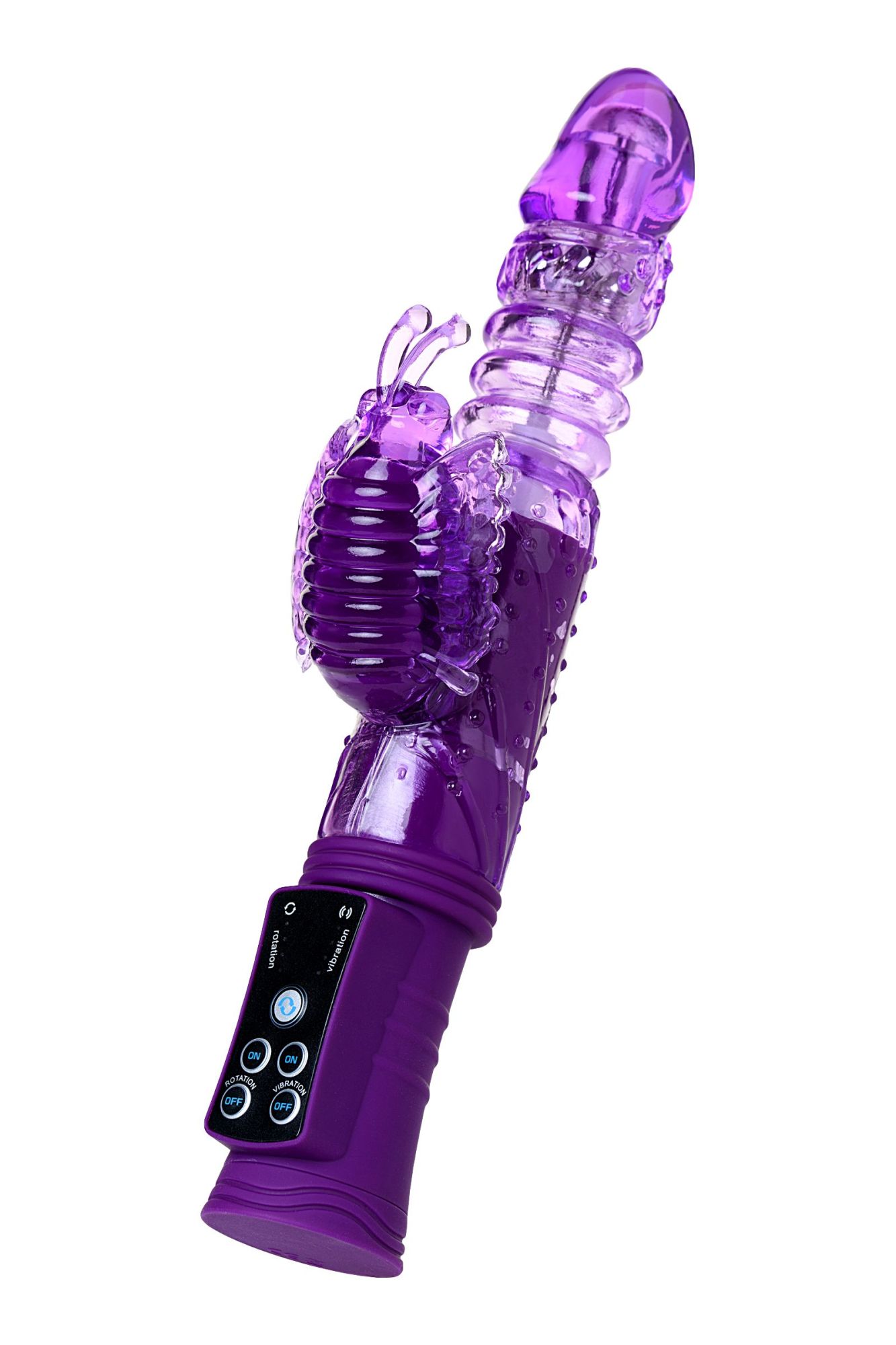 вибратор с клиторальным стимулятором toyfa a-toys high-tech fantasy, tpr, фиолетовый, 23 см в Сочи