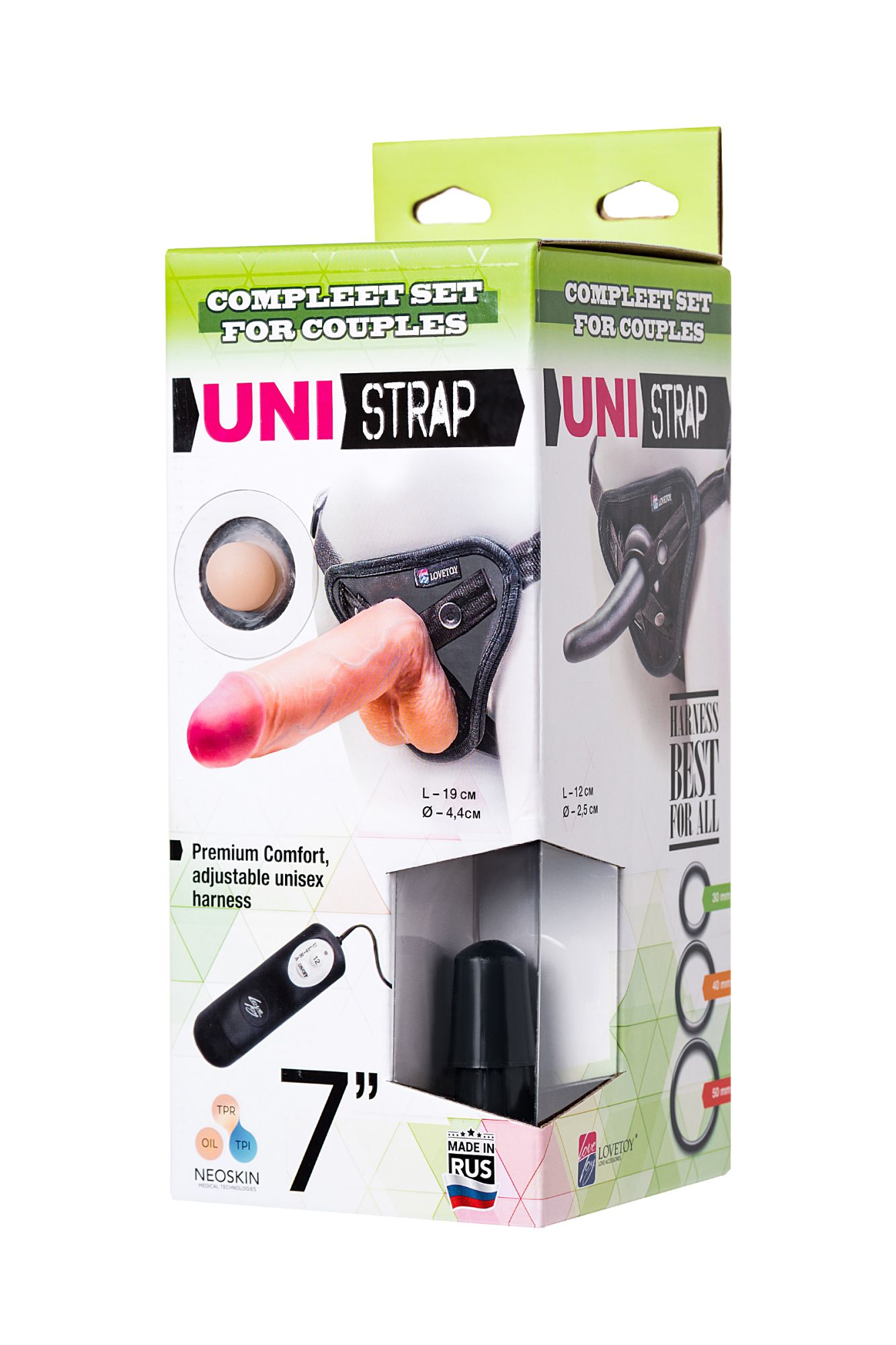 страпон на креплении lovetoy uni strap 7" harness best of all с вибрацией, телесный в Сочи