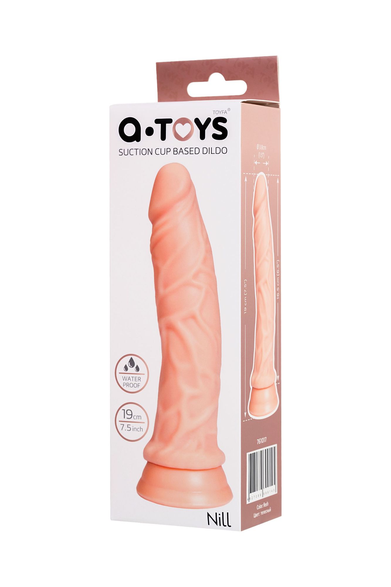 реалистичный фаллоимитатор toyfa  a-toys nill, tpe, телесный, 19 см в Сочи