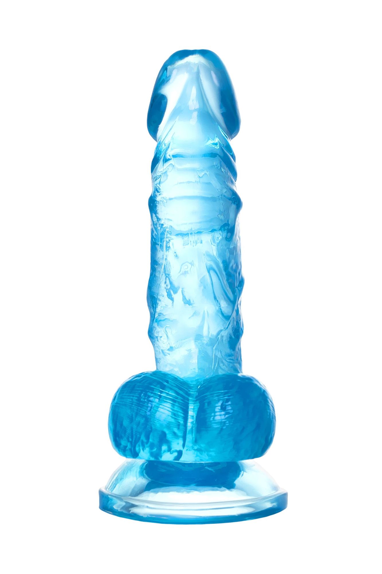 реалистичный фаллоимитатор a-toys by toyfa indy, tpe, голубой, 15,8 см в Сочи