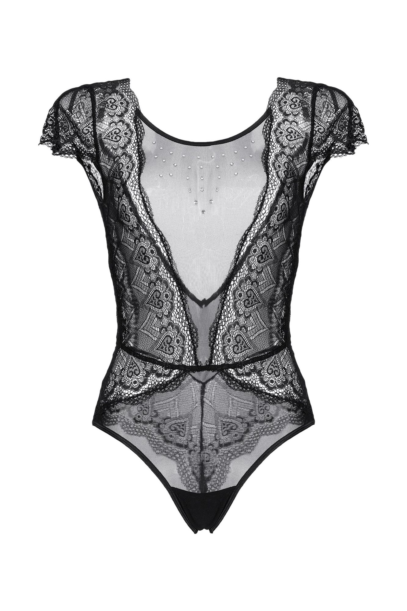 Эротическое боди со стразами candy girl delight, черное, xl в Сочи